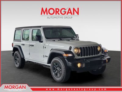 2026 Jeep Wrangler Sport in Bright White Clearcoat — front three-quarter view