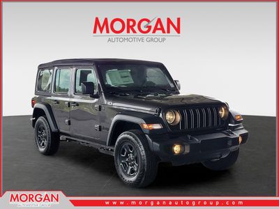 2026 Jeep Wrangler Sport in Granite Crystal Metallic Clearcoat — front three-quarter view