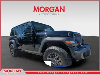 2026 Jeep Wrangler Sport S in Black — front three-quarter view