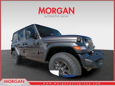 2026 Jeep Wrangler Sport S in Beige — front three-quarter view