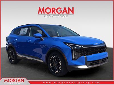 2026 Kia Sportage EX in Nebular Blue — front three-quarter view