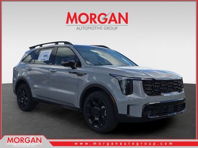 2026 Kia Sorento X-Line SX Prestige in Wolf Gray — front three-quarter view