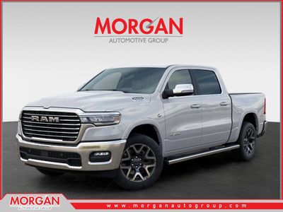 2026 Ram 1500 Laramie in White — front three-quarter view