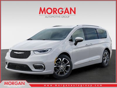 2026 Chrysler Pacifica Pinnacle in White — front three-quarter view