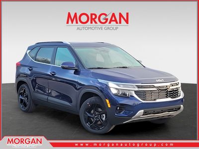 2026 Kia Seltos EX in Blue — front three-quarter view