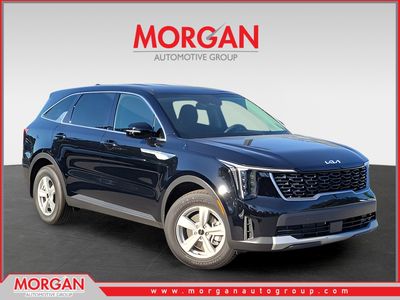 2026 Kia Sorento LX in Black — front three-quarter view