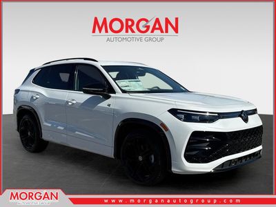 2026 Volkswagen Tiguan SE R-Line Black in White Pearl — front three-quarter view