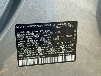 2026 Volkswagen Atlas — photo 44 view