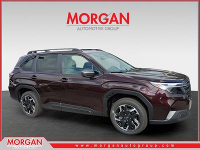 2026 Subaru Forester Limited in Dark Mahogany Pearl — front three-quarter view