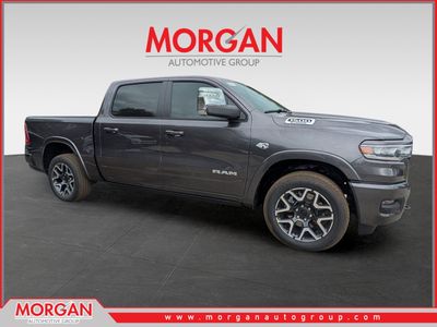 2026 Ram 1500 Laramie in Gray — front three-quarter view