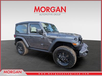 2026 Jeep Wrangler Willys in Gray — front three-quarter view