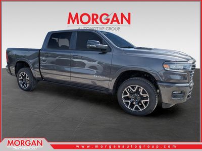 2026 Ram 1500 Laramie in Gray — front three-quarter view
