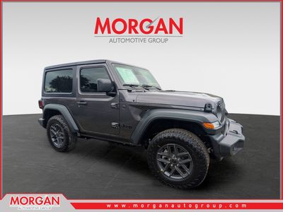 2026 Jeep Wrangler Sport S in Gray — front three-quarter view