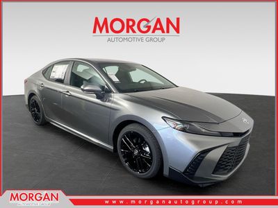 2026 Toyota Camry SE in Heavy Metal — front three-quarter view