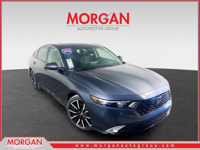 2026 Honda Accord Hybrid Touring in Gray — front three-quarter view
