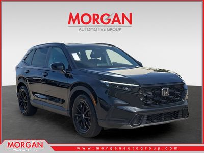 2026 Honda CR-V Hybrid Sport in Crystal Black Pearl — front three-quarter view