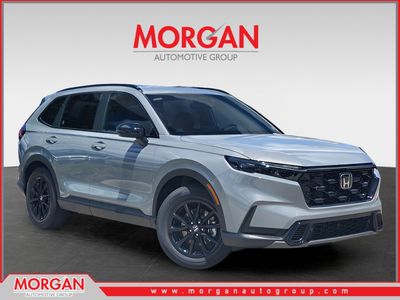 2026 Honda CR-V Hybrid Sport-L in Urban Gray Pearl — front three-quarter view