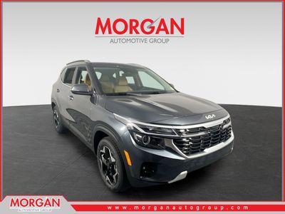 2026 Kia Seltos EX in Gravity Gray — front three-quarter view