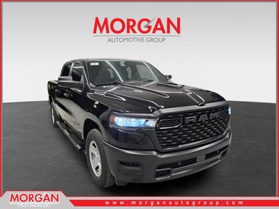 2026 Ram 1500 Tradesman in Diamond Black Crystal Pearlcoat — front three-quarter view