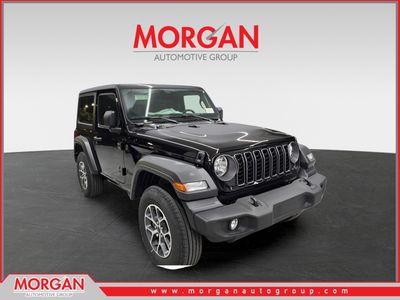 2026 Jeep Wrangler Sport S in Black Clearcoat — front three-quarter view