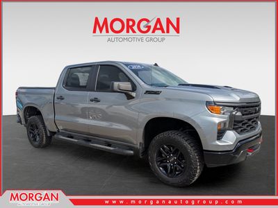 2026 Chevrolet Silverado 1500 Custom Trail Boss in Sterling Gray Metallic — front three-quarter view