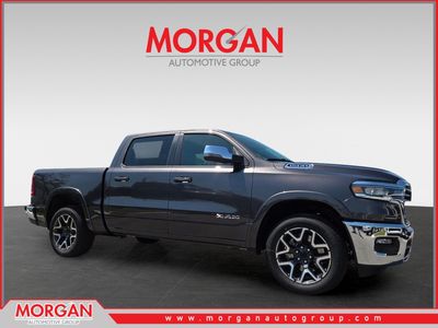 2026 Ram 1500 Laramie in Gray — front three-quarter view