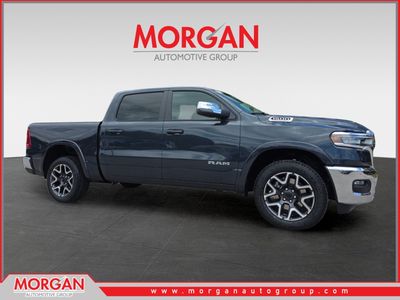 2026 Ram 1500 Laramie in Blue — front three-quarter view