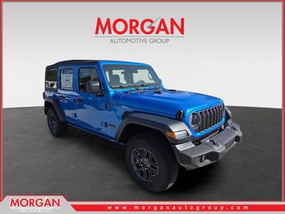 2026 Jeep Wrangler Sport S in Blue — front three-quarter view