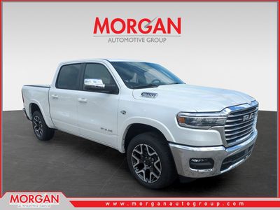 2026 Ram 1500 Laramie in Off-white — front three-quarter view