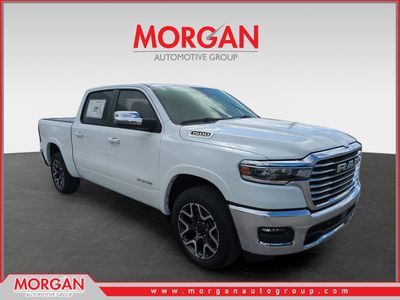 2026 Ram 1500 Laramie in White — front three-quarter view