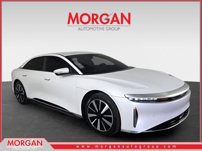 2024 Lucid Air Pure in White — front three-quarter view