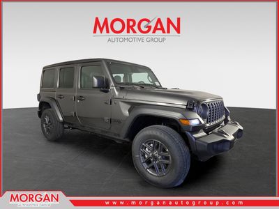 2026 Jeep Wrangler Sport S in Beige — front three-quarter view