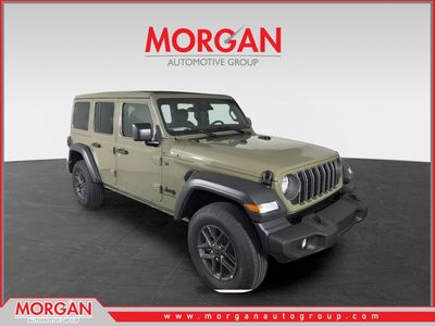 2026 Jeep Wrangler Sport S in Green — front three-quarter view