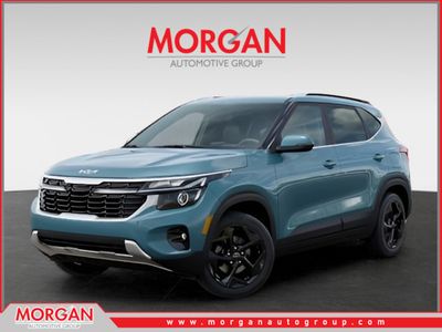 2026 Kia Seltos EX in Blue — front three-quarter view