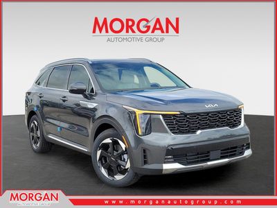 2026 Kia Sorento Hybrid EX in Interstellar Gray — front three-quarter view