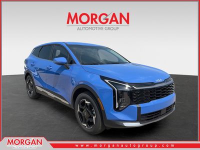 2026 Kia Sportage EX in Nebular Blue — front three-quarter view
