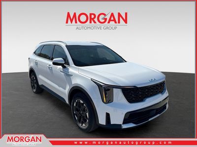 2026 Kia Sorento S in Glacial White Pearl — front three-quarter view