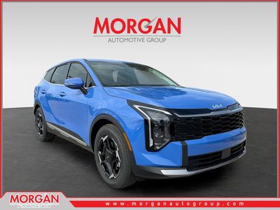 2026 Kia Sportage EX in Nebular Blue — front three-quarter view