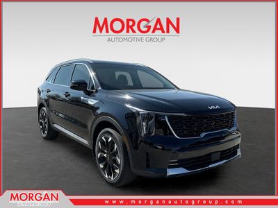 2026 Kia Sorento EX in Ebony Black — front three-quarter view