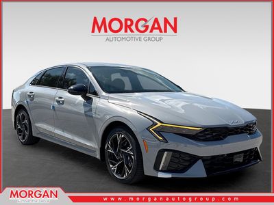 2026 Kia K5 GT-Line in Wolf Gray — front three-quarter view