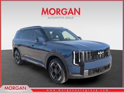 2027 Kia Telluride EX in Midnight Lake Blue — front three-quarter view
