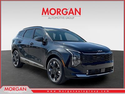 2026 Kia Sportage SX-Prestige in Ebony Black — front three-quarter view