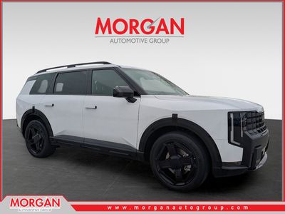 2027 Kia Telluride X-Line EX in Glacial White Pearl — front three-quarter view