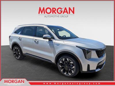 2026 Kia Sorento EX in Ivory Silver — front three-quarter view