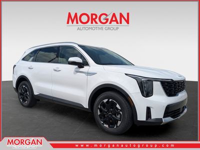 2026 Kia Sorento S in Glacial White Pearl — front three-quarter view