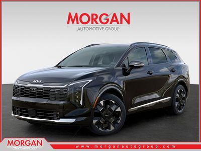 2026 Kia Sportage SX-Prestige in Ebony Black — front three-quarter view