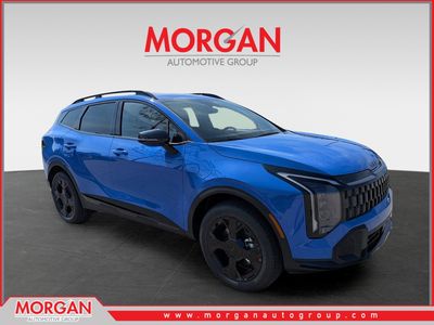 2026 Kia Sportage X-Line in Nebular Blue — front three-quarter view