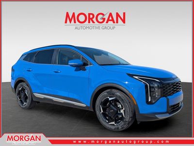 2026 Kia Sportage EX in Nebular Blue — front three-quarter view