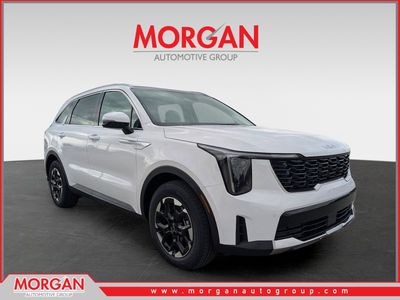 2026 Kia Sorento S in Glacial White Pearl — front three-quarter view