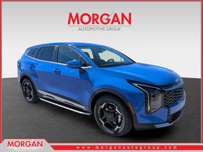 2026 Kia Sportage EX in Nebular Blue — front three-quarter view